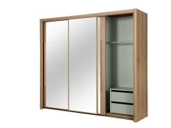 Kledingkast Cody 231cm Met 3 Schuifdeuren & Spiegel - Helvezia Eik 16 Kledingkast Cody 231cm Met 3 Schuifdeuren & Spiegel - Helvezia Eik -Collectie Slaapkamermeubels CYRUS H0J.230 CO 8a2d