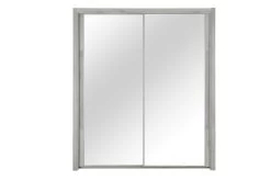 Kledingkast Cody 199cm Met 2 Schuifdeuren & Spiegel - Lichtgrijze Eik