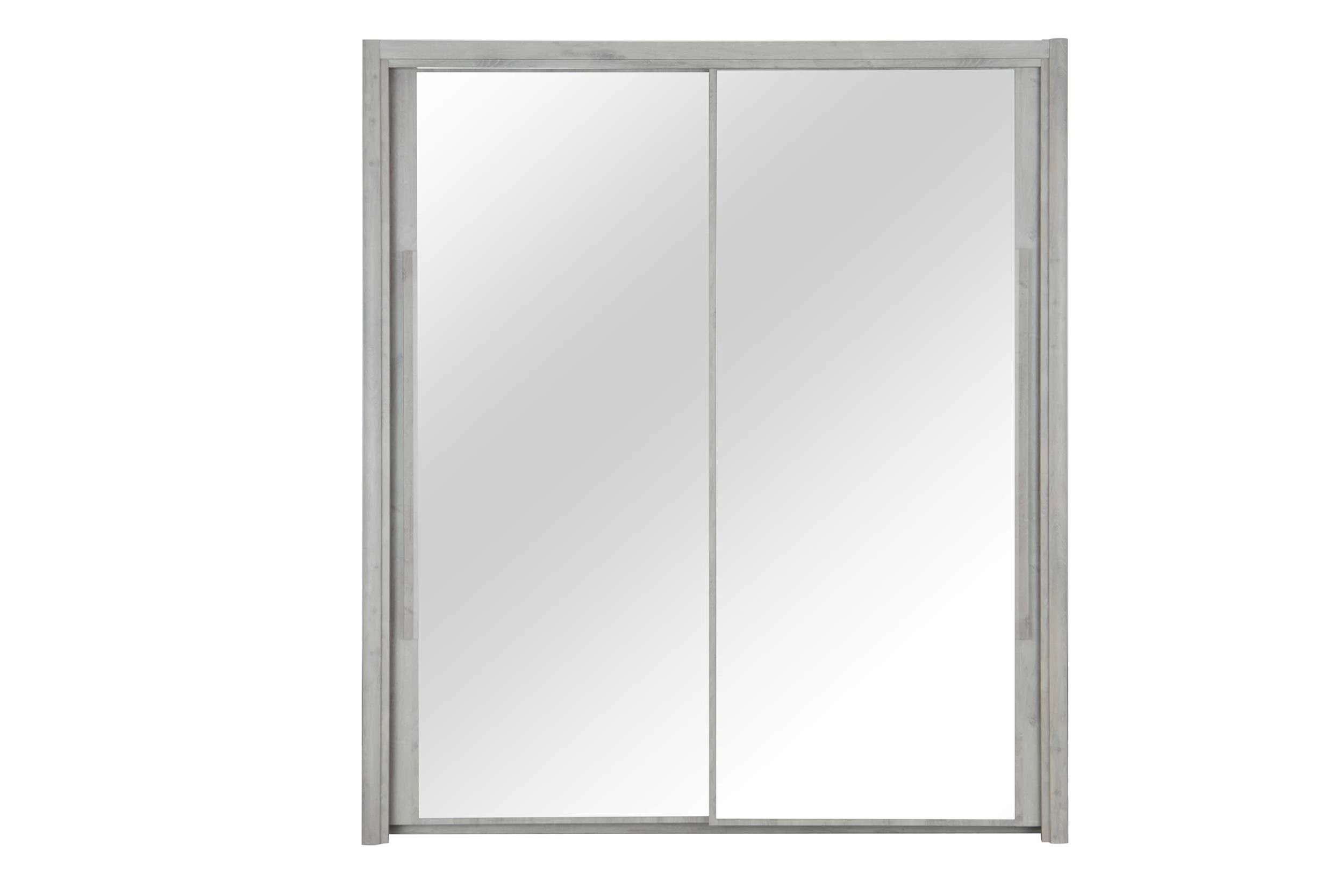 Kledingkast Cody 199cm Met 2 Schuifdeuren & Spiegel - Lichtgrijze Eik 3 Kledingkast Cody 199cm Met 2 Schuifdeuren & Spiegel - Lichtgrijze Eik