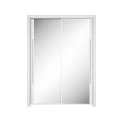 Kledingkast Cody 153cm Met 2 Schuifdeuren En Spiegel - Wit