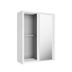 Kledingkast Cody 153cm Met 2 Schuifdeuren En Spiegel - Wit -Collectie Slaapkamermeubels CYRUS H0S.150 BO fb90