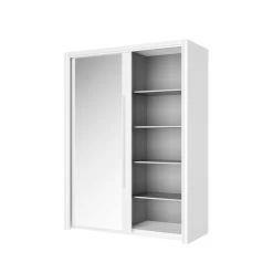 Kledingkast Cody 153cm Met 2 Schuifdeuren En Spiegel - Wit -Collectie Slaapkamermeubels CYRUS H0S.150 CO1 e355