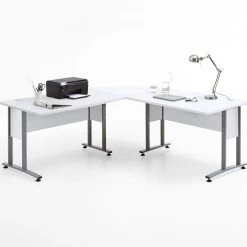 FMD Hoekbureau Gabi 120x120 - Hoogglans Wit