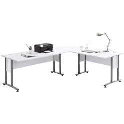 FMD Hoekbureau Gabi 120x160 - Hoogglans Wit