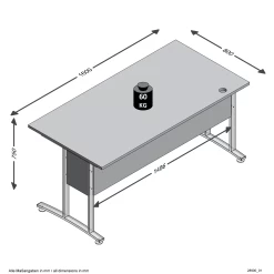FMD Hoekbureau Gabi 120x160 - Hoogglans Wit -Collectie Slaapkamermeubels Calvia 2 3D 1 b7ad