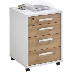 FMD Ladeblok Gabi - Hoogglans Wit/oude Eik 15 FMD Ladeblok Gabi - Hoogglans Wit/oude Eik -Collectie Slaapkamermeubels Calvia 4 Alteiche uitgesneden ccc3