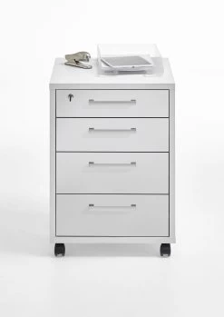 FMD Ladeblok Gabi - Hoogglans Wit -Collectie Slaapkamermeubels Calvia 4 Brillantwei frontal 7868