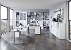 FMD Hoekbureau Gabi 120x160 - Hoogglans Wit -Collectie Slaapkamermeubels Calvia Milieu 3 Brillant Wei 06f9