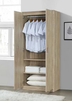 Kledingkast Lias 2 Deuren & 42 Cm Diep -Collectie Slaapkamermeubels DALAMAN TR WR2D BINNENKANT HR 6cc9