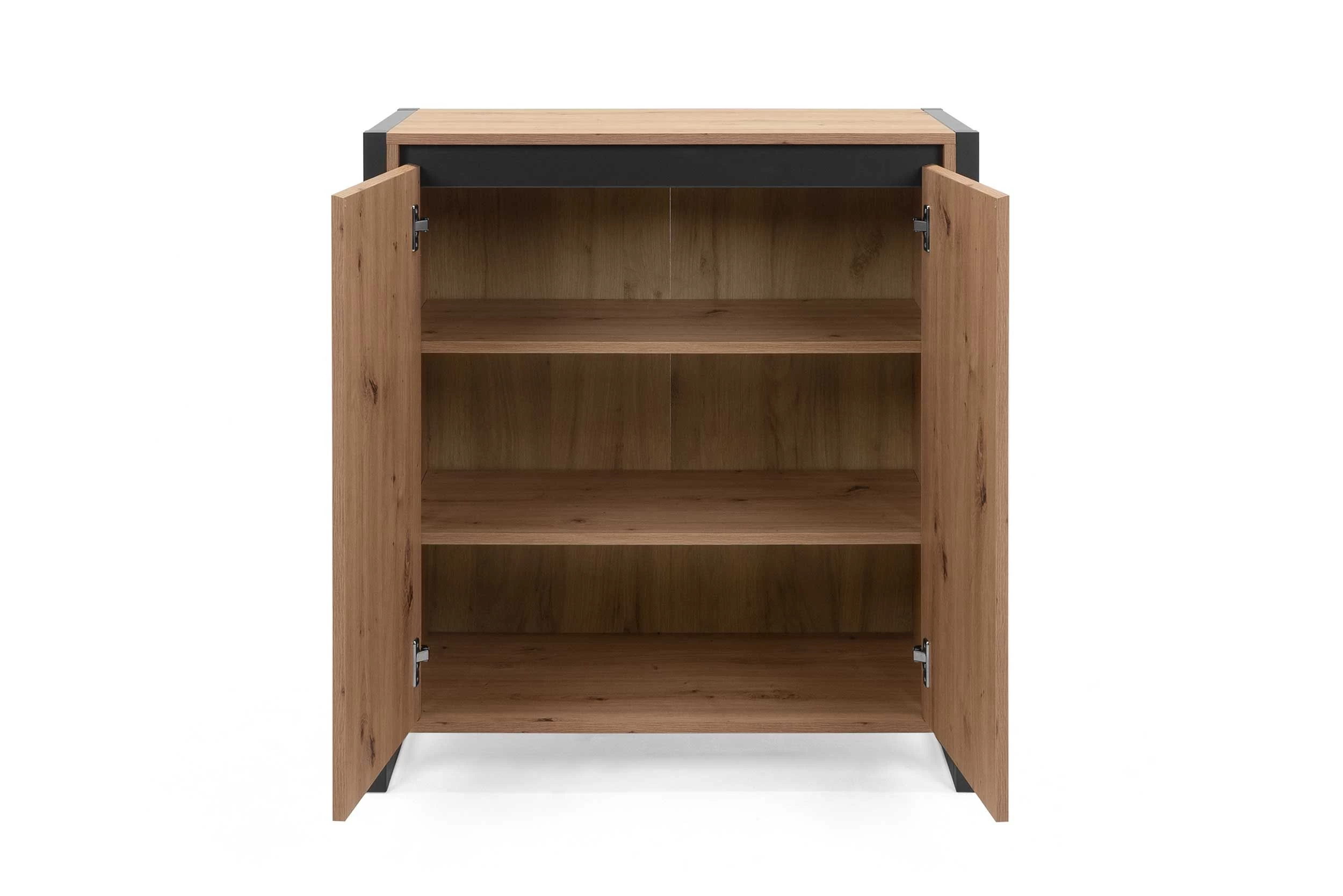 Commode Damon 80cm 2 Deuren - Eik/antraciet 8 Commode Damon 80cm 2 Deuren - Eik/antraciet - Afbeelding 6