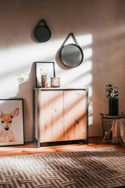 Commode Damon 80cm 2 Deuren - Eik/antraciet 19 Commode Damon 80cm 2 Deuren - Eik/antraciet -Collectie Slaapkamermeubels Denver 1 halbambiente perspektive hell b651