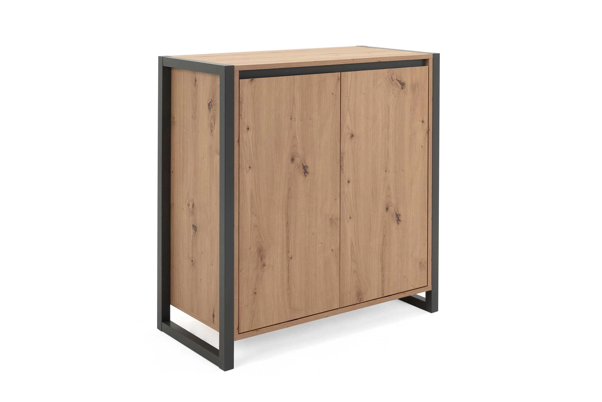 Commode Damon 80cm 2 Deuren - Eik/antraciet 9 Commode Damon 80cm 2 Deuren - Eik/antraciet - Afbeelding 7