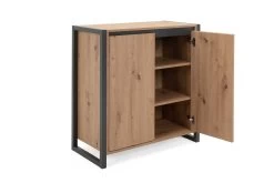 Commode Damon 80cm 2 Deuren - Eik/antraciet 16 Commode Damon 80cm 2 Deuren - Eik/antraciet -Collectie Slaapkamermeubels Denver 1 perspektive offen 2409