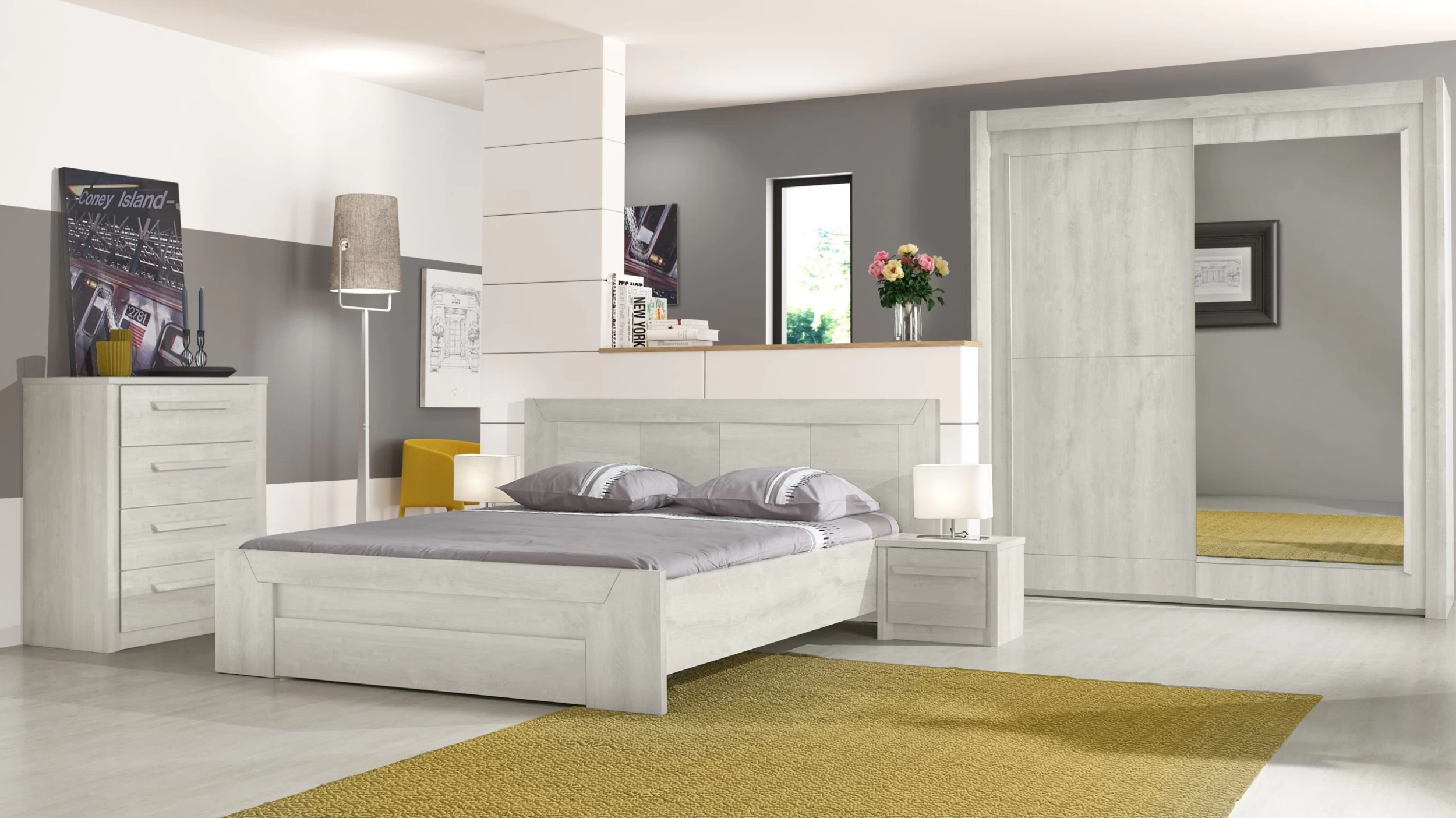 Nachtkastje Hayden L 55 Cm 1 Lade - Gebleekte Eik 6 Nachtkastje Hayden L 55 Cm 1 Lade - Gebleekte Eik - Afbeelding 4