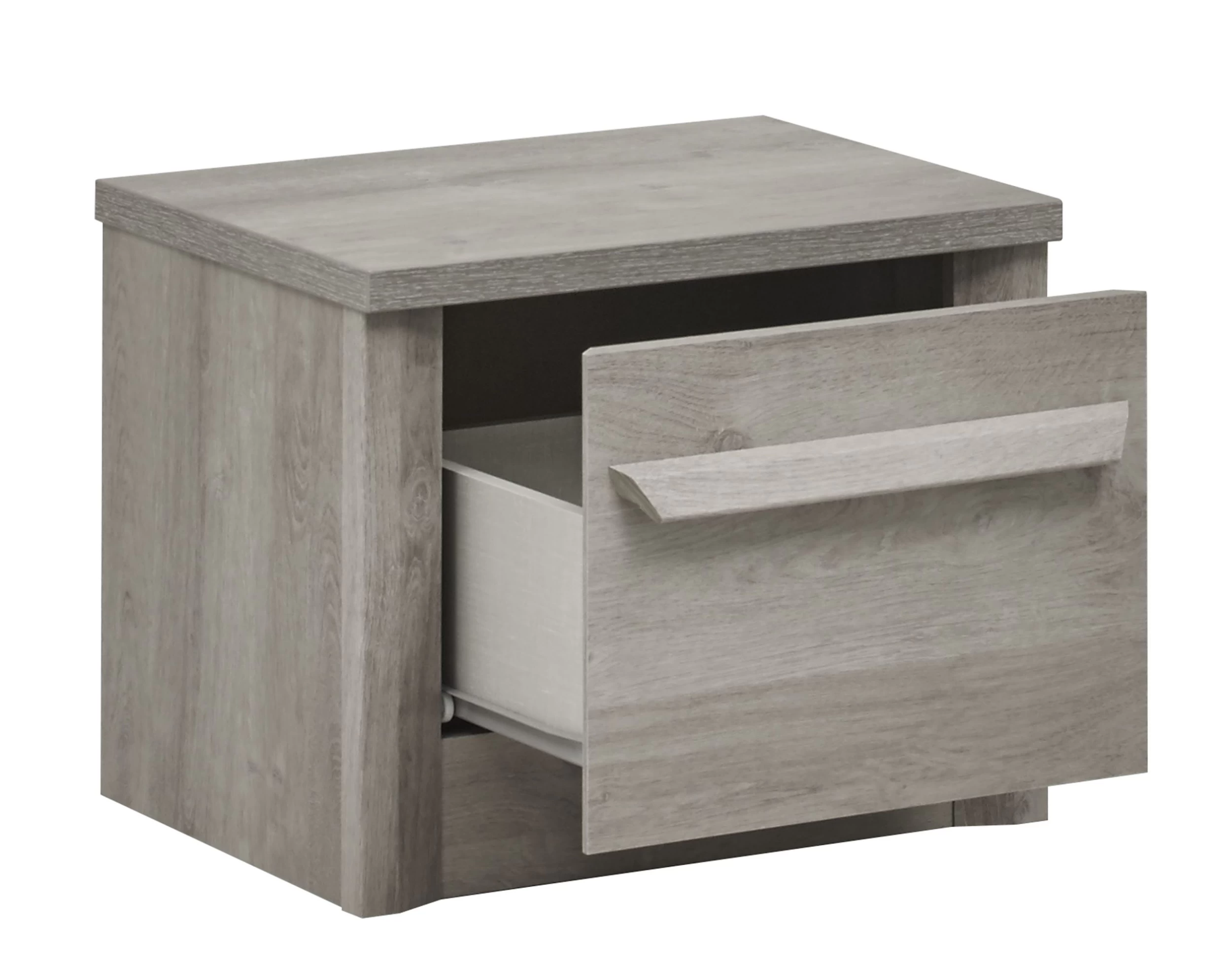 Nachtkastje Hayden L 48 Cm 1 Lade - Lichtgrijze Eik 5 Nachtkastje Hayden L 48 Cm 1 Lade - Lichtgrijze Eik - Afbeelding 3