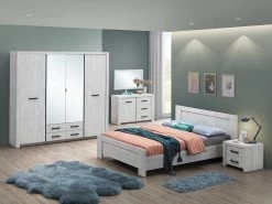 Nachtkastje Elvira 2 Lades - Witte Eik 12 Nachtkastje Elvira 2 Lades - Witte Eik -Collectie Slaapkamermeubels ELVIS BEDROOM SET ce66