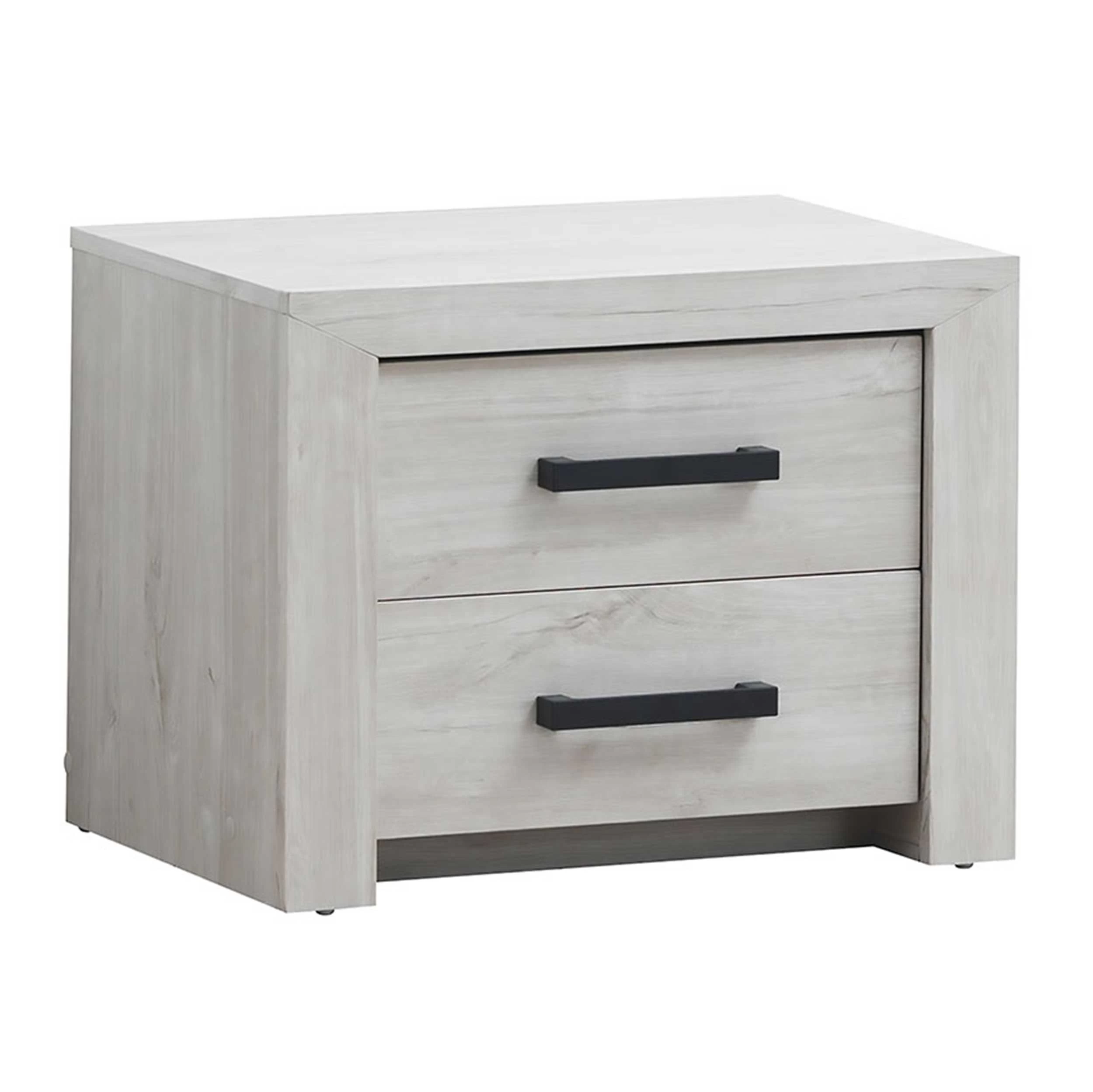 Nachtkastje Elvira 2 Lades - Witte Eik 8 Nachtkastje Elvira 2 Lades - Witte Eik - Afbeelding 6