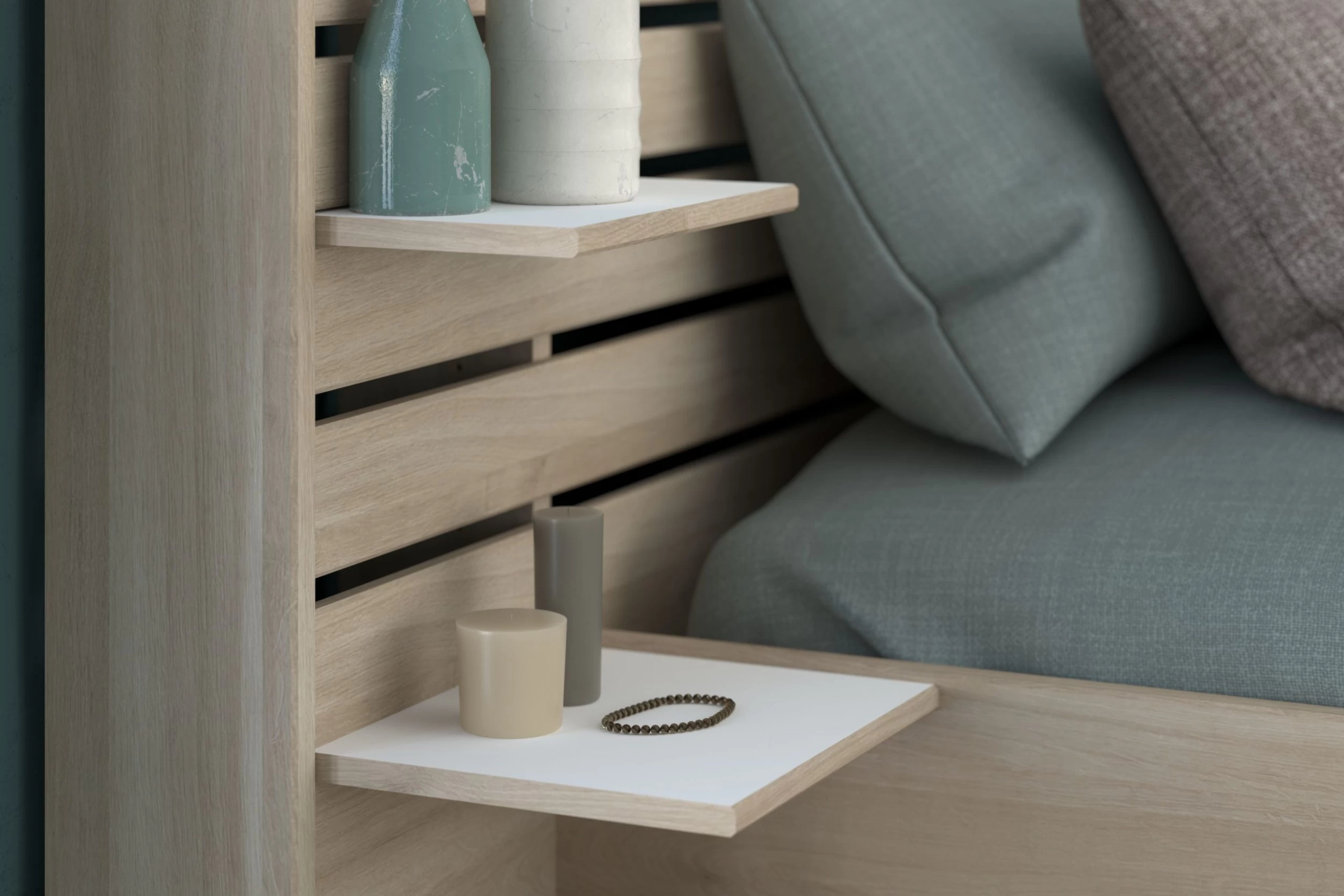 Tweepersoonsbed Tokio 140x190cm-eikdecor/wit 16 Tweepersoonsbed Tokio 140x190cm-eikdecor/wit - Afbeelding 14