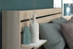 Tweepersoonsbed Tokio 140x190cm-eikdecor/wit 29 Tweepersoonsbed Tokio 140x190cm-eikdecor/wit -Collectie Slaapkamermeubels ESCALE 3580 L140 DET2 f193