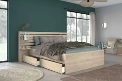 Tweepersoonsbed Tokio 140x190cm-eikdecor/wit 25 Tweepersoonsbed Tokio 140x190cm-eikdecor/wit -Collectie Slaapkamermeubels ESCALE 3580 L140 TIRO 07f3