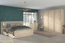 Tweepersoonsbed Tokio 140x190cm-eikdecor/wit 24 Tweepersoonsbed Tokio 140x190cm-eikdecor/wit -Collectie Slaapkamermeubels ESCALE 3580 L140 TIRO COPT AR3P 2c7b