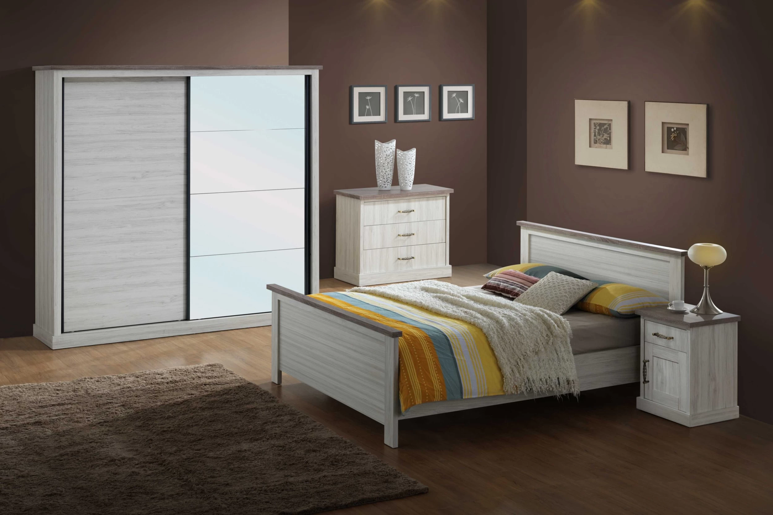 Nachtkastje Emily Landelijk - Grijs 5 Nachtkastje Emily Landelijk - Grijs - Afbeelding 3