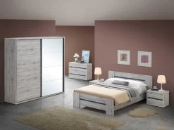 Nachtkastje Forever 1 Lade - Grijs -Collectie Slaapkamermeubels Evi schuifdeurkamer 2de0