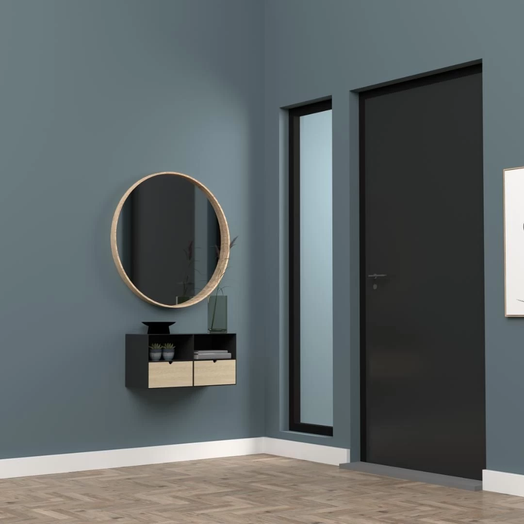 Zwevend Nachtkastje Jolie 1 Lade - Zwart/beige 10 Zwevend Nachtkastje Jolie 1 Lade - Zwart/beige - Afbeelding 8