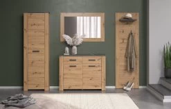 Garderobeset Follow | Paneel, Spiegel, Commode, Kolomkast | Artisan Oak -Collectie Slaapkamermeubels Follow GD 2228 919 E2 frontal D 20230221 631a
