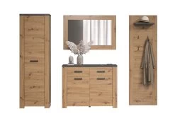 Garderobeset Follow | Paneel, Spiegel, Commode, Kolomkast | Artisan Oak -Collectie Slaapkamermeubels Follow GD 2228 919 E2 frontal D Freisteller 20230221 bce5