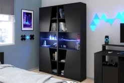 Gaming Boekenkast 67cm Met Ledstrip - Zwart 29 Gaming Boekenkast 67cm Met Ledstrip - Zwart -Collectie Slaapkamermeubels GAMING 6940 BI2P DOUBLE REVERSE 9556