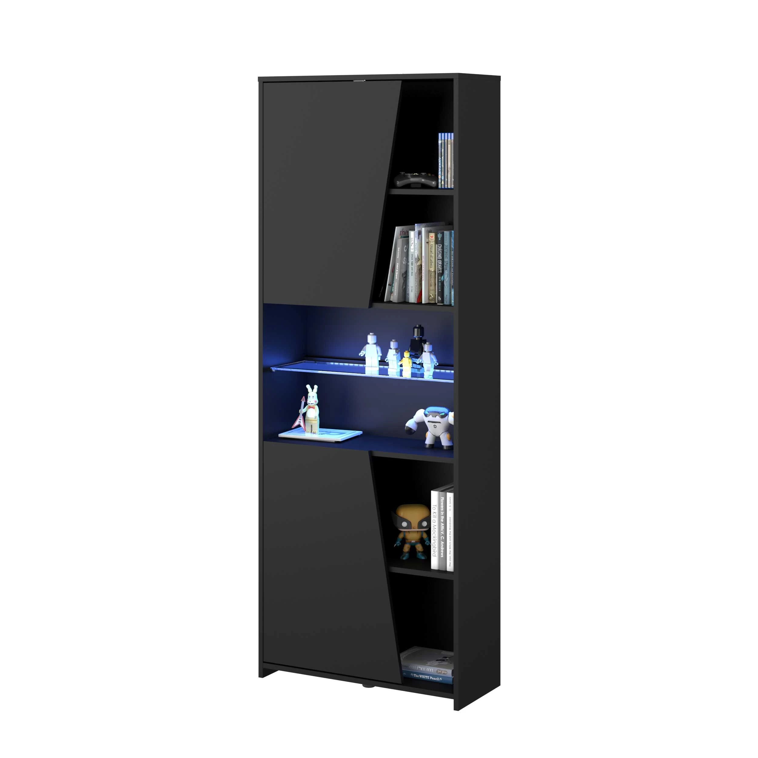 Gaming Boekenkast 67cm Met Ledstrip - Zwart 10 Gaming Boekenkast 67cm Met Ledstrip - Zwart - Afbeelding 8