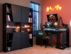 Gaming Boekenkast 67cm Met Ledstrip - Zwart 19 Gaming Boekenkast 67cm Met Ledstrip - Zwart -Collectie Slaapkamermeubels GAMING 6940 BI2P STAT RED DOUBLE e0a2