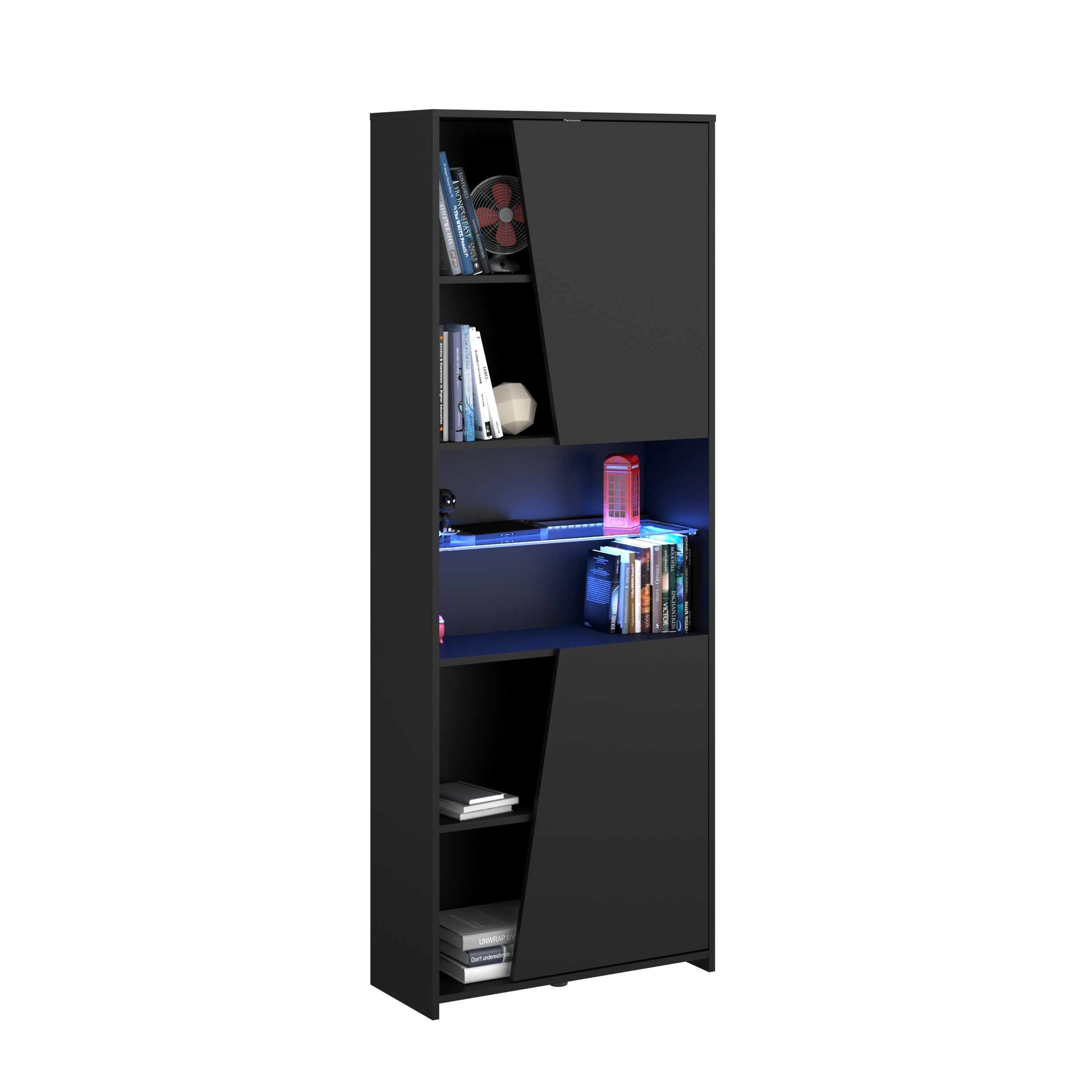 Gaming Boekenkast 67cm Met Ledstrip - Zwart 13 Gaming Boekenkast 67cm Met Ledstrip - Zwart - Afbeelding 11