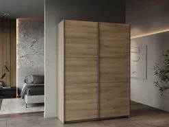Garderobekast Spectre 148cm Met Schuifdeuren - Eik -Collectie Slaapkamermeubels GHOST CC459 190005 3976
