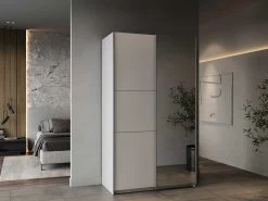 Garderobekast Spectre 116cm Met Schuifdeuren En Spiegel - Mat Wit -Collectie Slaapkamermeubels GHOST CC61 190008 f857