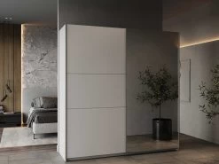 Garderobekast Spectre 195cm Met Schuifdeuren En Spiegel - Mat Wit 16 Garderobekast Spectre 195cm Met Schuifdeuren En Spiegel - Mat Wit -Collectie Slaapkamermeubels GHOST CC61 190011 d128