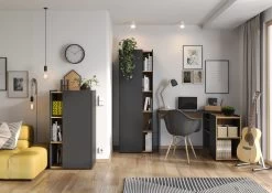 Dossierkast Ings 62 X 115cm - Grafiet/eik -Collectie Slaapkamermeubels GW Austin 549 pe dek b 680d