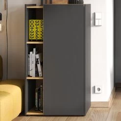 Dossierkast Ings 62 X 115cm - Grafiet/eik