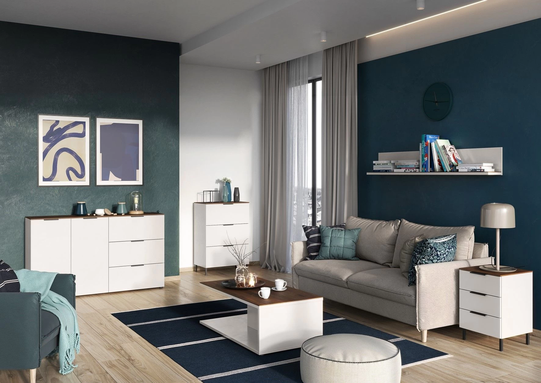 Nachtkastje Karsten - Kasjmier/walnoot 8 Nachtkastje Karsten - Kasjmier/walnoot - Afbeelding 6