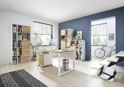 Bureau Lloris 158cm - Wit/eik -Collectie Slaapkamermeubels GW Lioni pe dek a1 4a5a