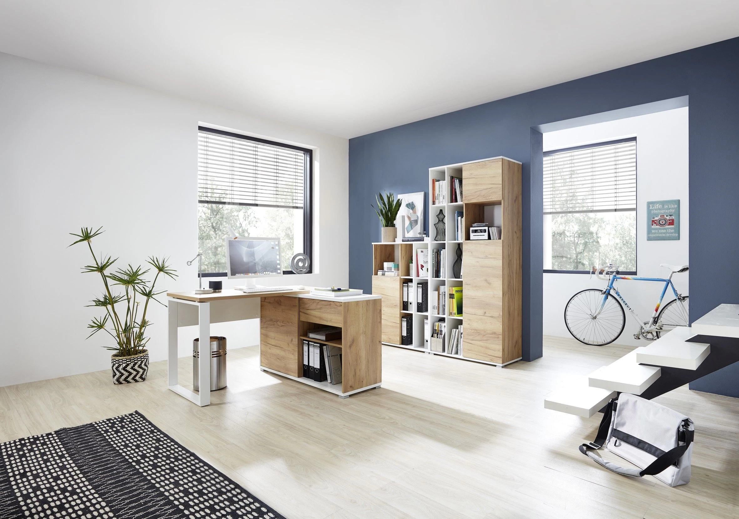 Boeken- En Opbergkast Lloris Met 1 Deur - Wit/eik 5 Boeken- En Opbergkast Lloris Met 1 Deur - Wit/eik - Afbeelding 3