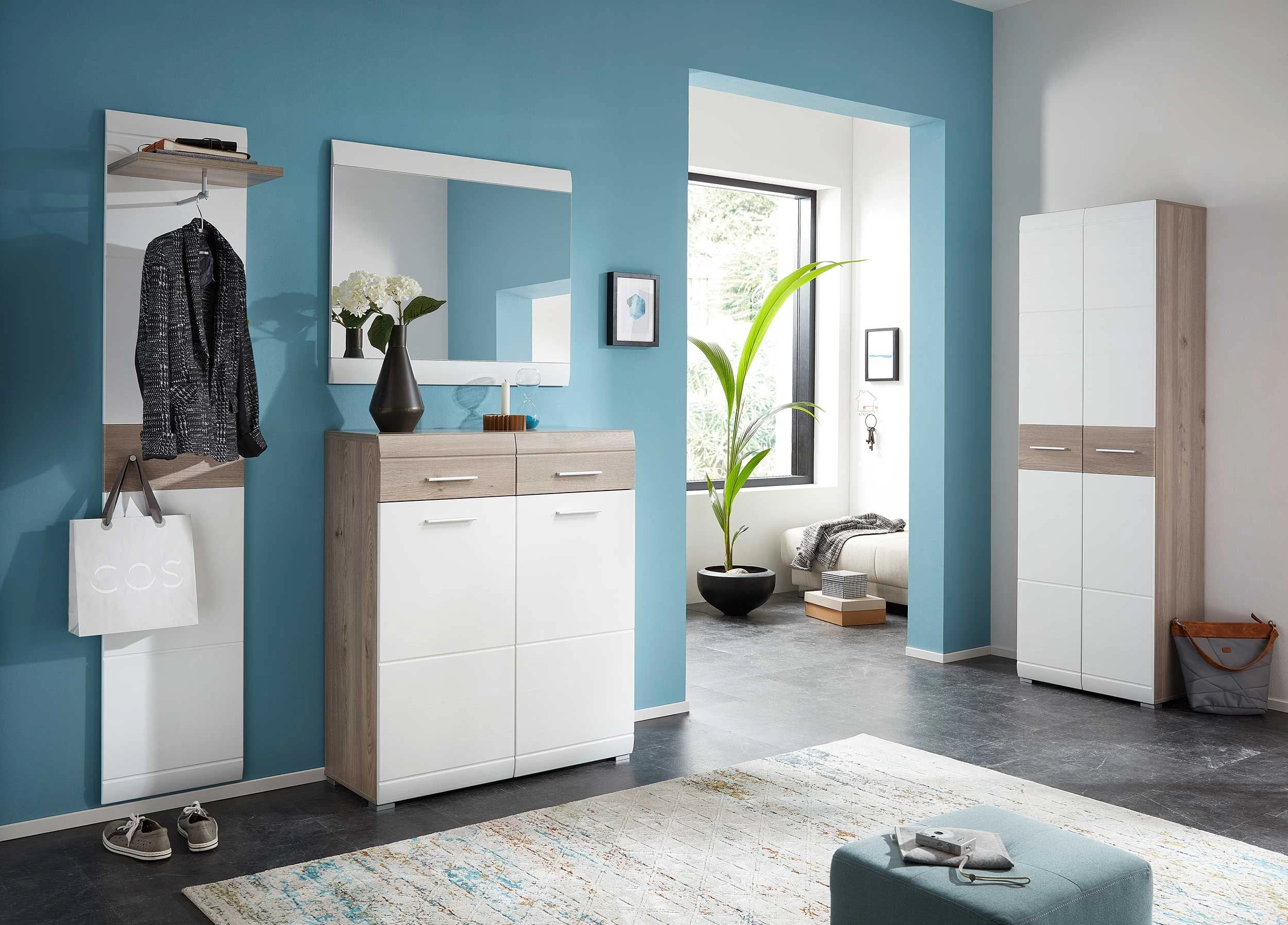 Garderobekast Molde 59 Cm Met 2 Deuren - Wit/eik 4 Garderobekast Molde 59 Cm Met 2 Deuren - Wit/eik - Afbeelding 2