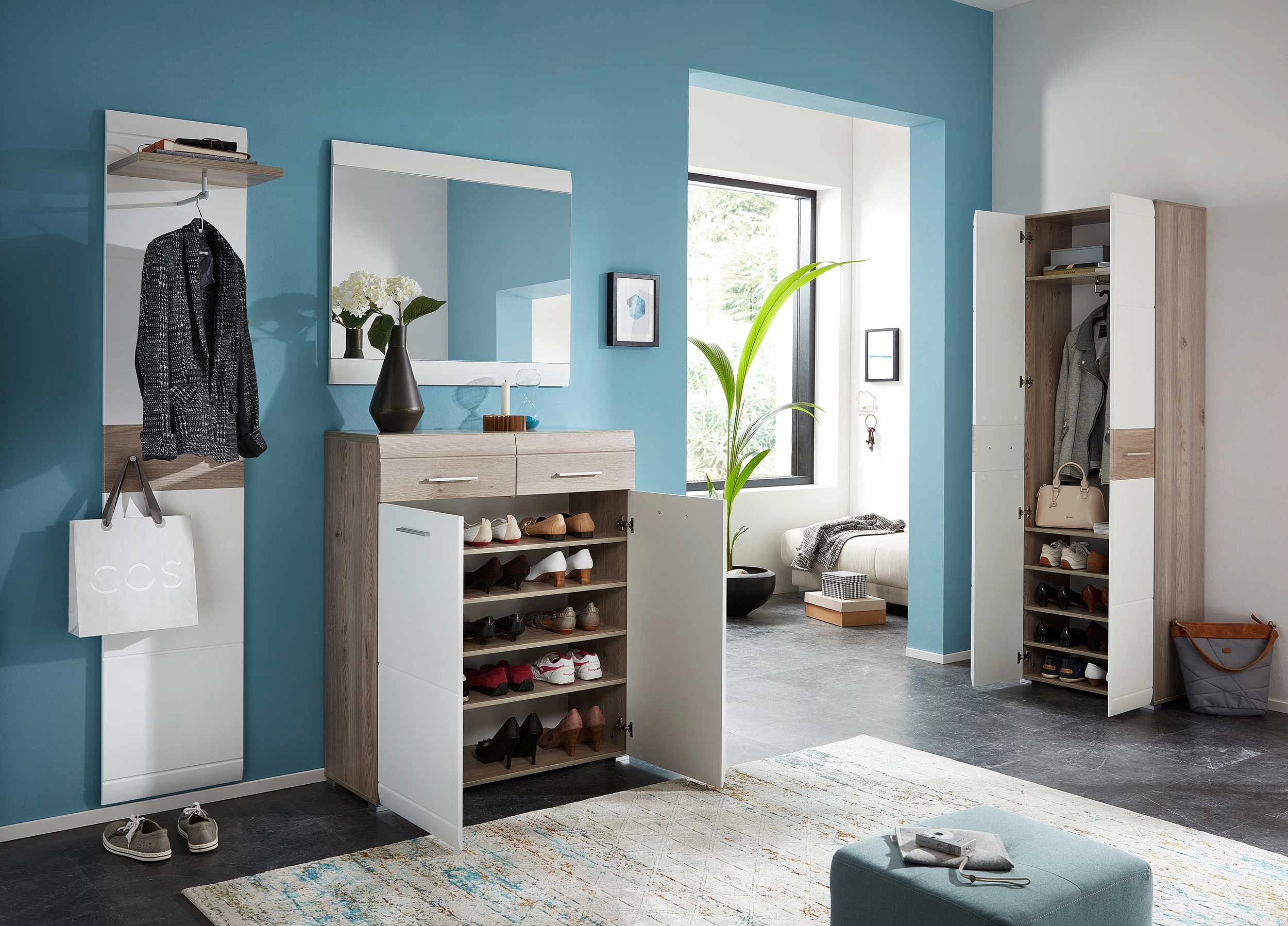 Kapstokpaneel Molde - Wit/eik 4 Kapstokpaneel Molde - Wit/eik - Afbeelding 2