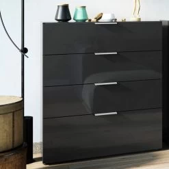 Ladekast Dudek 83cm Met 4 Lades - Zwart