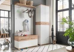 Garderobekast Stoffel 59cm - Wit/eik -Collectie Slaapkamermeubels GW Topix pe dek c ac84