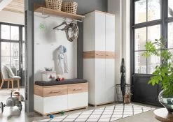 Kapstokpaneel Stoffel H146 X B96cm - Wit/eik -Collectie Slaapkamermeubels GW Topix pe dek d 264f