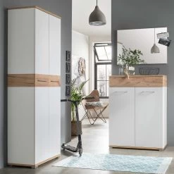 Garderobekast Stoffel 59cm - Wit/eik -Collectie Slaapkamermeubels GW Topix pe dek e b787