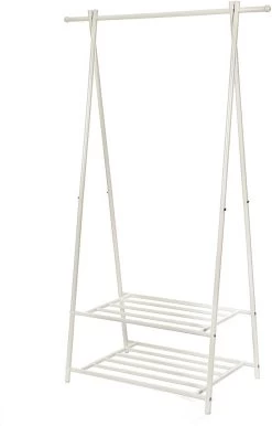 Songmics 2-etages Kapstok, Metalen Frame, Ruimtebesparend, Wit 15 Songmics 2-etages Kapstok, Metalen Frame, Ruimtebesparend, Wit -Collectie Slaapkamermeubels HSR05W 4 c217