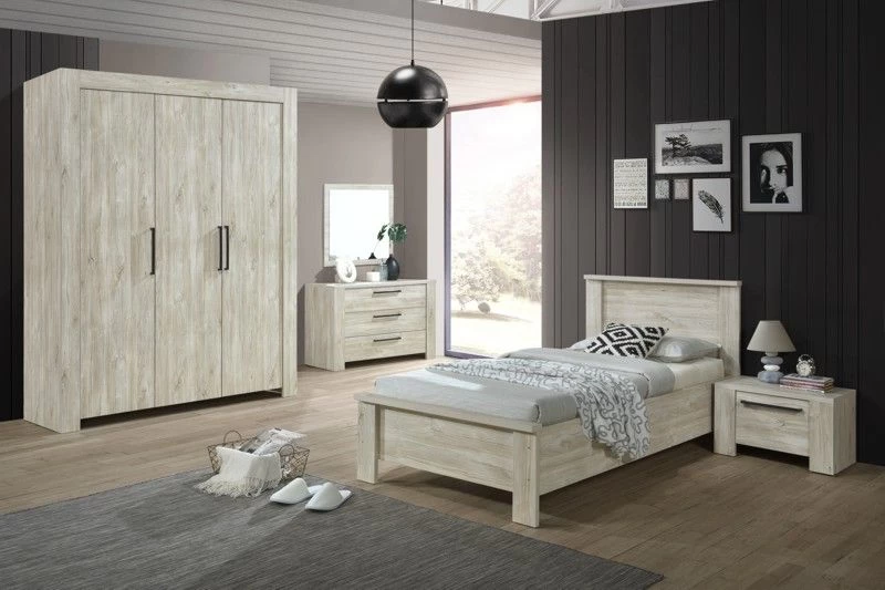 Eenpersoonsbed Angie 90x200cm - Eik Decor 5 Eenpersoonsbed Angie 90x200cm - Eik Decor - Afbeelding 3